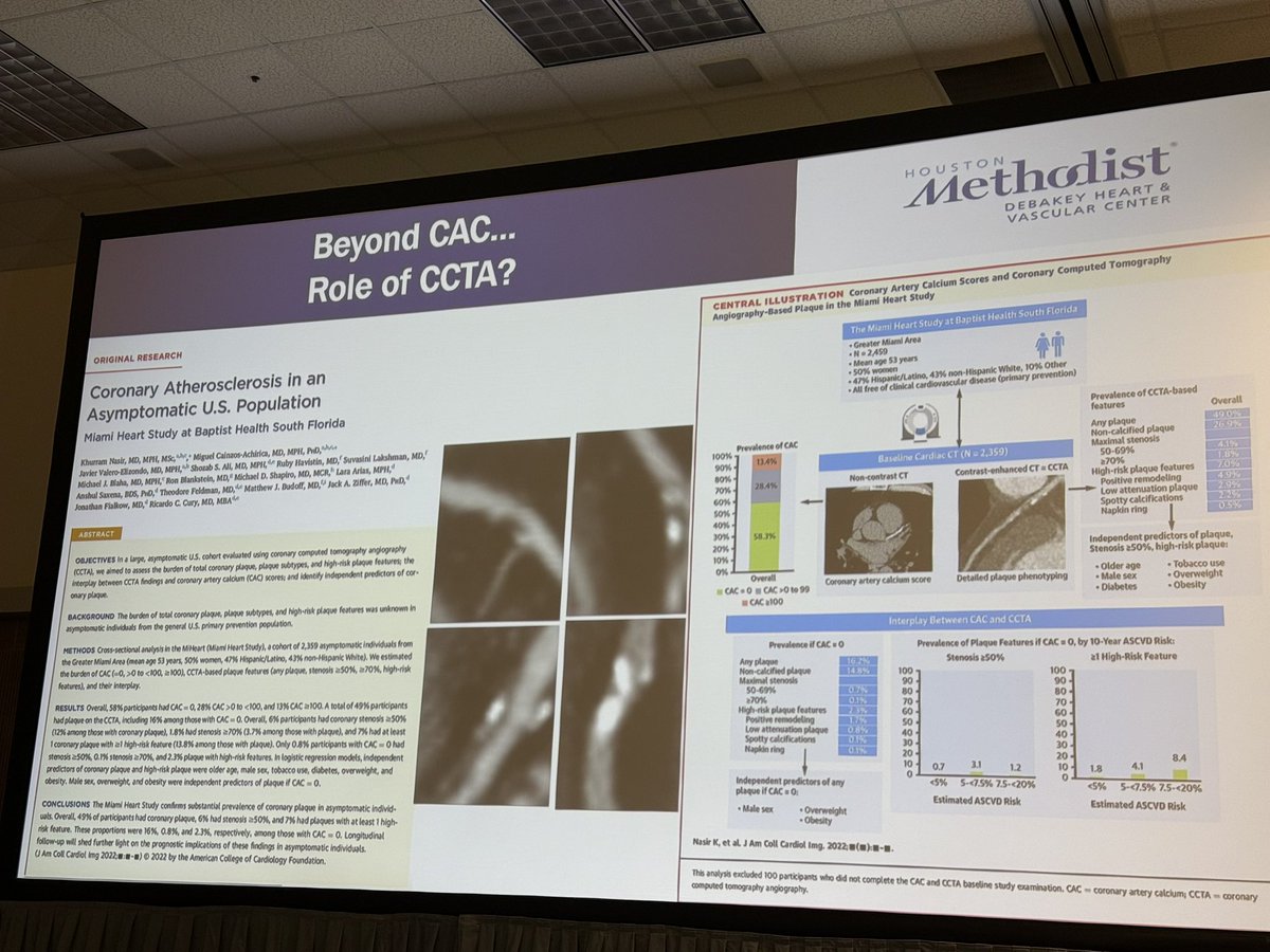 iamritu's tweet image. @khurramn1 on #powerofzero #acc26 
Is it worth getting a #yessct 
(2a class) beyond a CAC score(class 1) for Risk assessment? 
SCAPIS trial:
PCE + CACS=0.764
PCE + CACS+CCTA=0.779
P value signif but if
CAC = Zero, Event Rate is 0.5% 🆚 If Normal CCTA with no Plaque: 0.45%