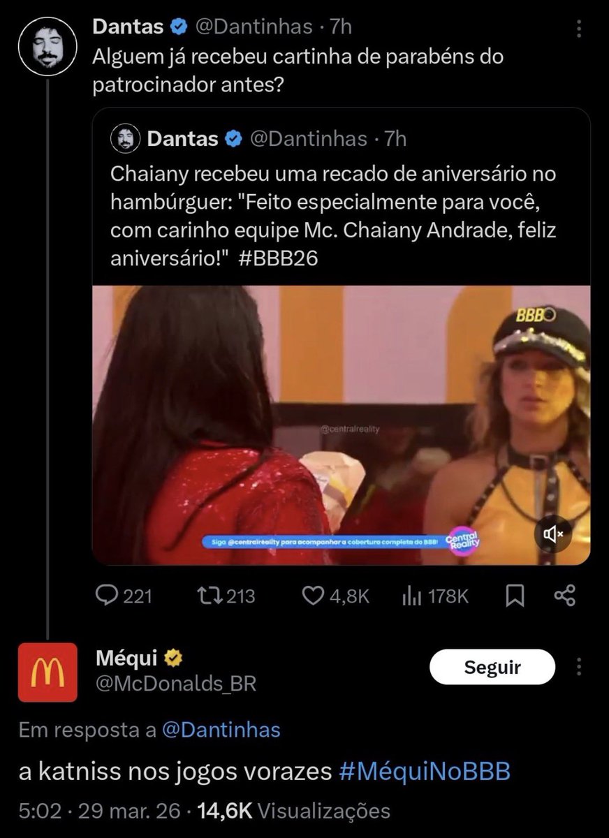 A lapada 🗣️🗣️🗣️😂 😂😂 

#BBB26 <a href="/Dantinhas/">Dantas</a>