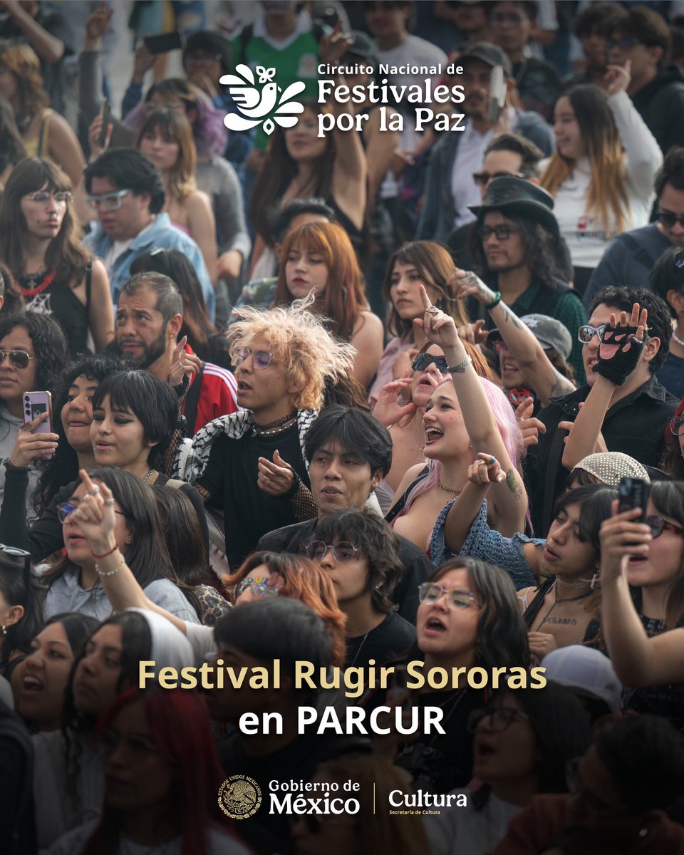 cultura_mx's tweet photo. Rugir Sororas, festival que celebra el liderazgo de las mujeres en la música, las artes urbanas, la gráfica, los emprendimientos creativos y el deporte urbano, se llevó a cabo en el Parque de Cultura Urbana (PARCUR), en la Tercera Sección del Bosque de Chapultepec, como parte del Circuito Nacional de Festivales por la Paz, iniciativa que llevará más de 200 festivales gratuitos a las 32 entidades del país.

Con la participación de @yoss_bones, @dennalaporri, Rixxia y Kebra, el festival impulsó nuevas narrativas de la cultura urbana, promovió la igualdad y fortaleció la participación de las mujeres, al tiempo que generó espacios de encuentro para las juventudes y amplió el acceso a la cultura.

@CC_LosPinos
