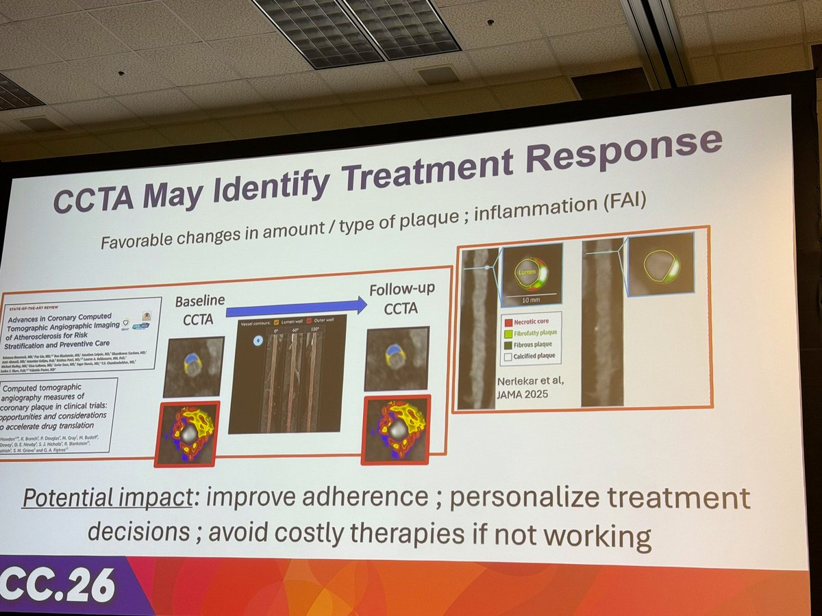 iamritu's tweet photo. @RonBlankstein #Yessct 
 CCTA improves prognostic value over CAC(scapis 📝 https://t.co/vFi6o9z8hf )
CCTA uses similar or lower ☢️ dose as CAC 
CCTA can improve who to use preventive Rx on
CCTA to evaluate Rx response being studied #ACC26 https://t.co/q3gvSOoZxK