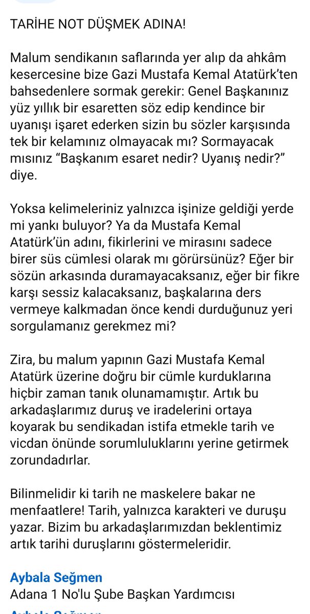 TARİHE NOT DÜŞMEK ADINA!