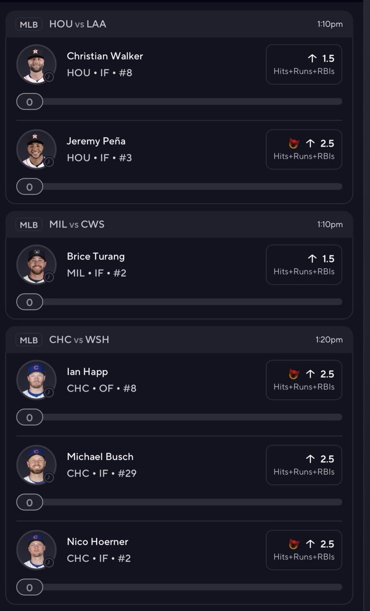LongshotLegends's tweet photo. MLB Sunday let’s have a day! 🔥⚾️  Links to tail in the comments #Prizepicks #MLB #GamblingX https://t.co/JhiBLS3roF