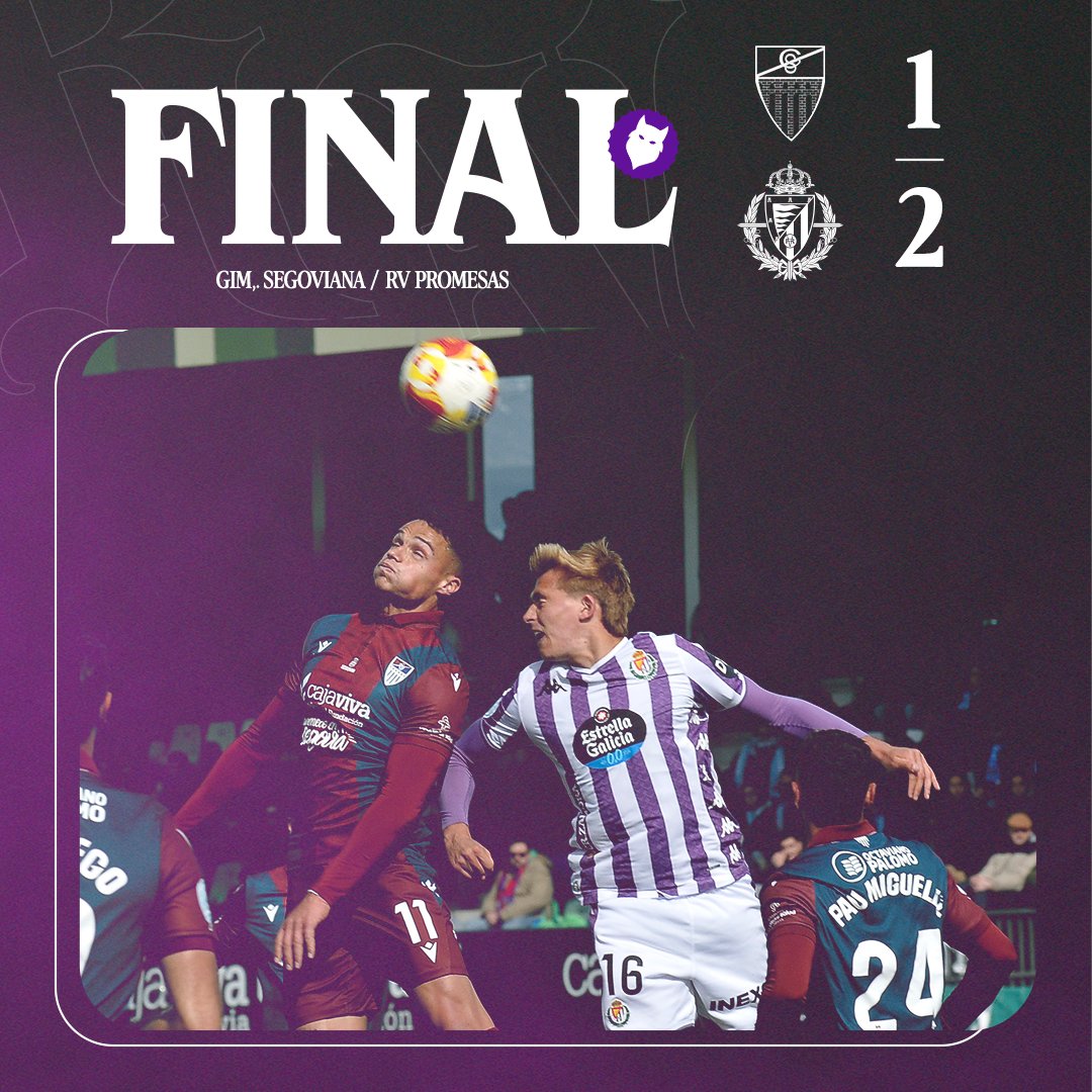 ¡¡¡FINAAAAAAAL!!! 🔚 Importante victoria del #RVPromesas frente a <a href="/lagimnastica/">Gimnástica Segoviana S.A.D.</a> 

⚽️ Sergi Esteban y Brain