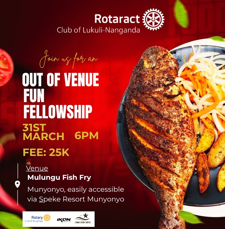 rctlukuli's tweet photo. *Change of scenery, same great company!*
โWeโre taking our fellowship to the shores of Munyonyo this Tuesday. ๐ ๐ ๐ ๐บ ๐บ ๐บ
Come hungry for some Mulungu fish and ready for a good time.
You donโt want to miss the "fun" in this fellowship!
#FunFellowship https://t.co/Sg1rP2l4IW