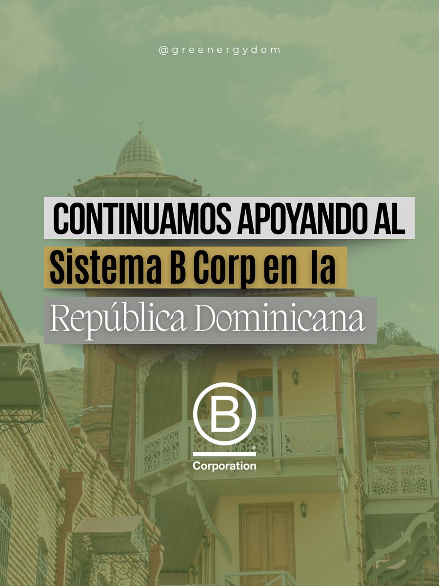 GreEnergyDom's tweet image. Somos #Bcorps y aceleramos su expansión ♻️ Desde aulas y hubs de innovación impulsamos empresa con propósito, integrando y midiendo #ESG con impacto real.
Gracias @SistemaB por el espacio.
#GeneraciónB #sistemabcorp #powerforsustainability 🇩🇴🅱️