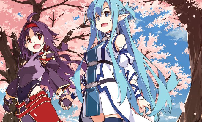月頭恒例、各所ヘッダ画像のカレンダーイラストを4月分に更新しました大正義(=゜ω゜)و #SAO 