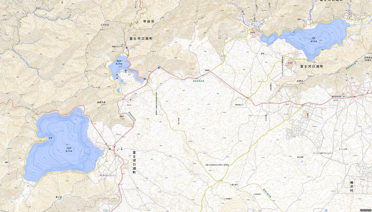 #この地図ドコカナ(コメント) #精進湖 は両隣の西湖、本栖湖とともに湖面標高が900mで、地下で繋がっているとも…。明治の地形図では、さらに ...