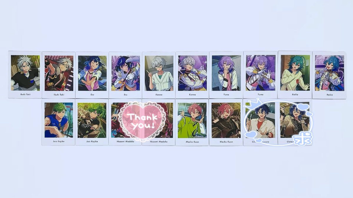 pitai0909's tweet photo. 【交換・譲渡】あんスタ ぱしゃっつ デビューコレクション デビュー

＜譲＞
維吹8、エス7、カンナ8、ユメ8、ライカ8、☆ジュイス7、☆舞珠7
＜求＞
チトセ

8BOX予約予定です。
開花前後纏めてのお取引希望です。
☆は交換のみ、無印は定価＋送料で譲渡も可能です。
よろしくお願い致します。 https://t.co/Ts0VsZSNoT