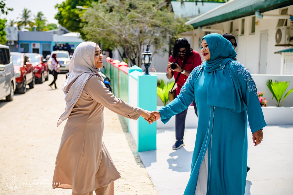 KRHmv's tweet photo. Madam Sajidha Mohamed, First Lady of Maldives, inaugurates the new Emergency Room (ER) at Kulhudhuffushi Regional Hospital during her visit to Kulhudhuffushi. https://t.co/8nwXClYqVR