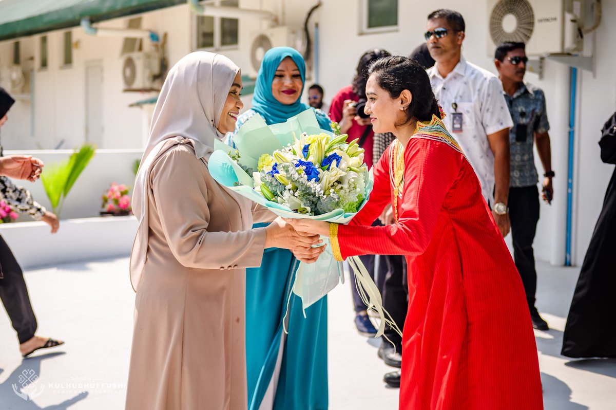 KRHmv's tweet photo. Madam Sajidha Mohamed, First Lady of Maldives, inaugurates the new Emergency Room (ER) at Kulhudhuffushi Regional Hospital during her visit to Kulhudhuffushi. https://t.co/8nwXClYqVR