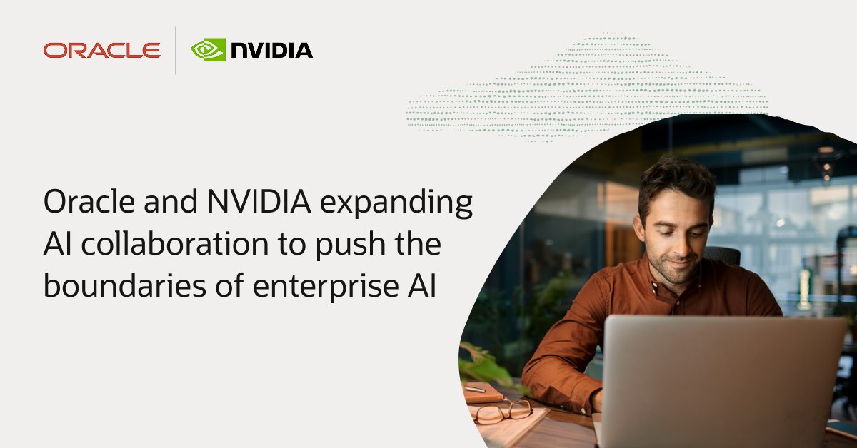 ib_harsh's tweet photo. At #NVIDIAGTC, Oracle and NVIDIA announced the expansion of AI capabilities on OCI. See how these advancements enable customers to move from AI experimentation to production at unprecedented scale, speed, and efficiency. https://t.co/SniQNiraKG https://t.co/oSArflKaui