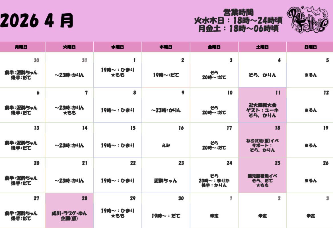 Bar Failinis (ふぁりにしゅ) tweet media