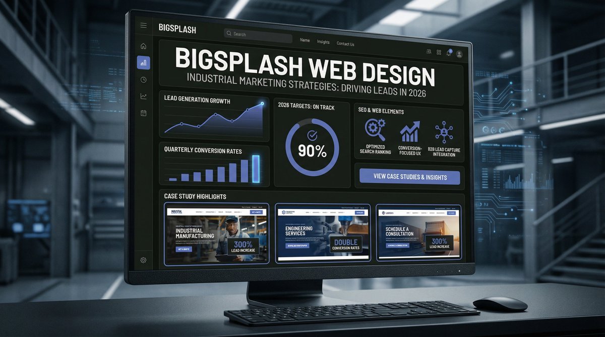 BigSplashWeb's tweet photo. Most industrial marketing still looks like it’s stuck in 2016.

The strategies driving leads in 2026 are simpler: clear messaging, niche SEO, trust-building case studies, and fast websites that convert.

Which one is your team focused on right now? https://t.co/fuxhSpiacQ