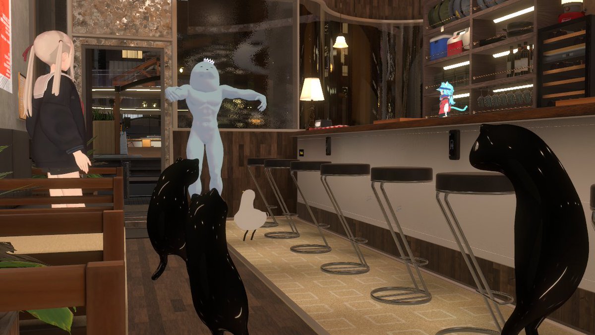 424bow's tweet photo. 鳥と対峙するピアノAkyo

#VRChat #Akyo #VRSLT https://t.co/PcWV2H1oL7