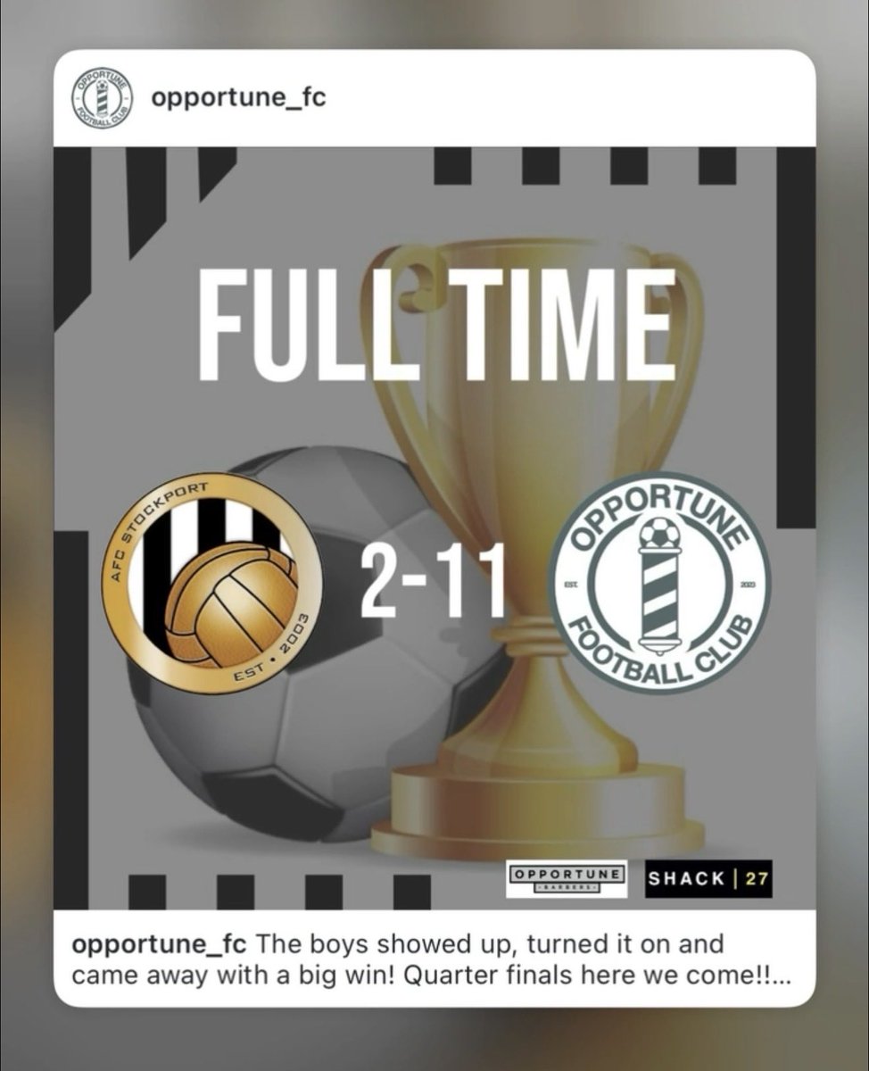 OpportuneFC's tweet photo. Well Well Well! Helmets FC took a beating today! But don’t worry they’ll be happy with we did the double over us trophy! Joke of a club who postponed this match for fuck all! 

Played more games and still below us in the league and now not in any cups! 😂😂 enjoy your Sunday! 🪖 https://t.co/cWUTAIp3zj
