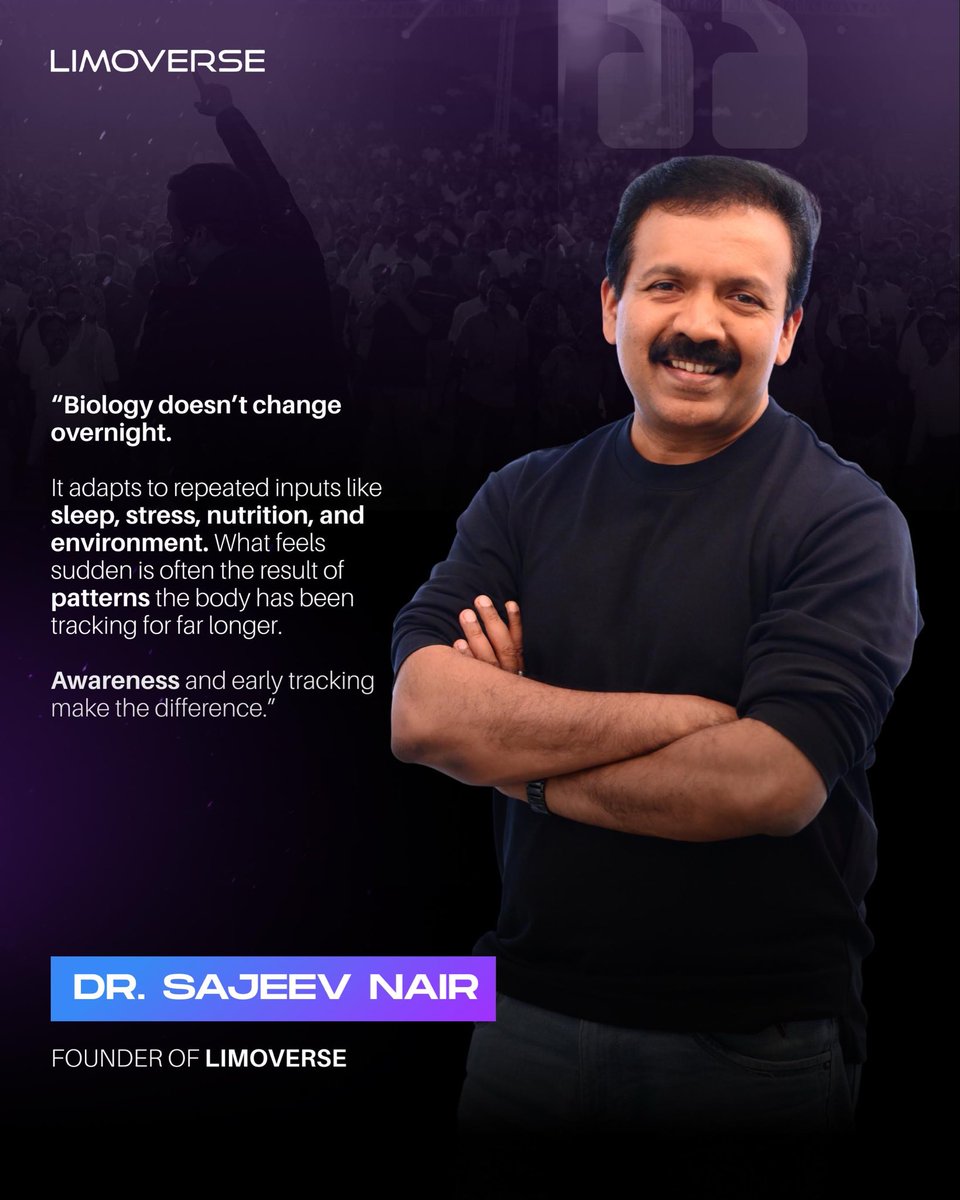 Most health changes don’t begin when symptoms appear, they begin much earlier.

The real shift is moving from reaction to awareness.

As our founder, <a href="/iamsajeev/">Dr. Sajeev Nair</a> highlights, tracking early and understanding patterns leads to better decisions and stronger long-term outcomes! ✨