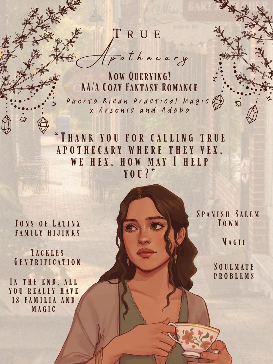 Amandabadillo25's tweet image. ICYMI, I am very sadly back in the querying trenches with a book that takes place in a Spanish-Salem town and is a NA/Adult cozy fantasy romance. 
If you are an agent, I would love to query you! 🩷 #amquerying #querying