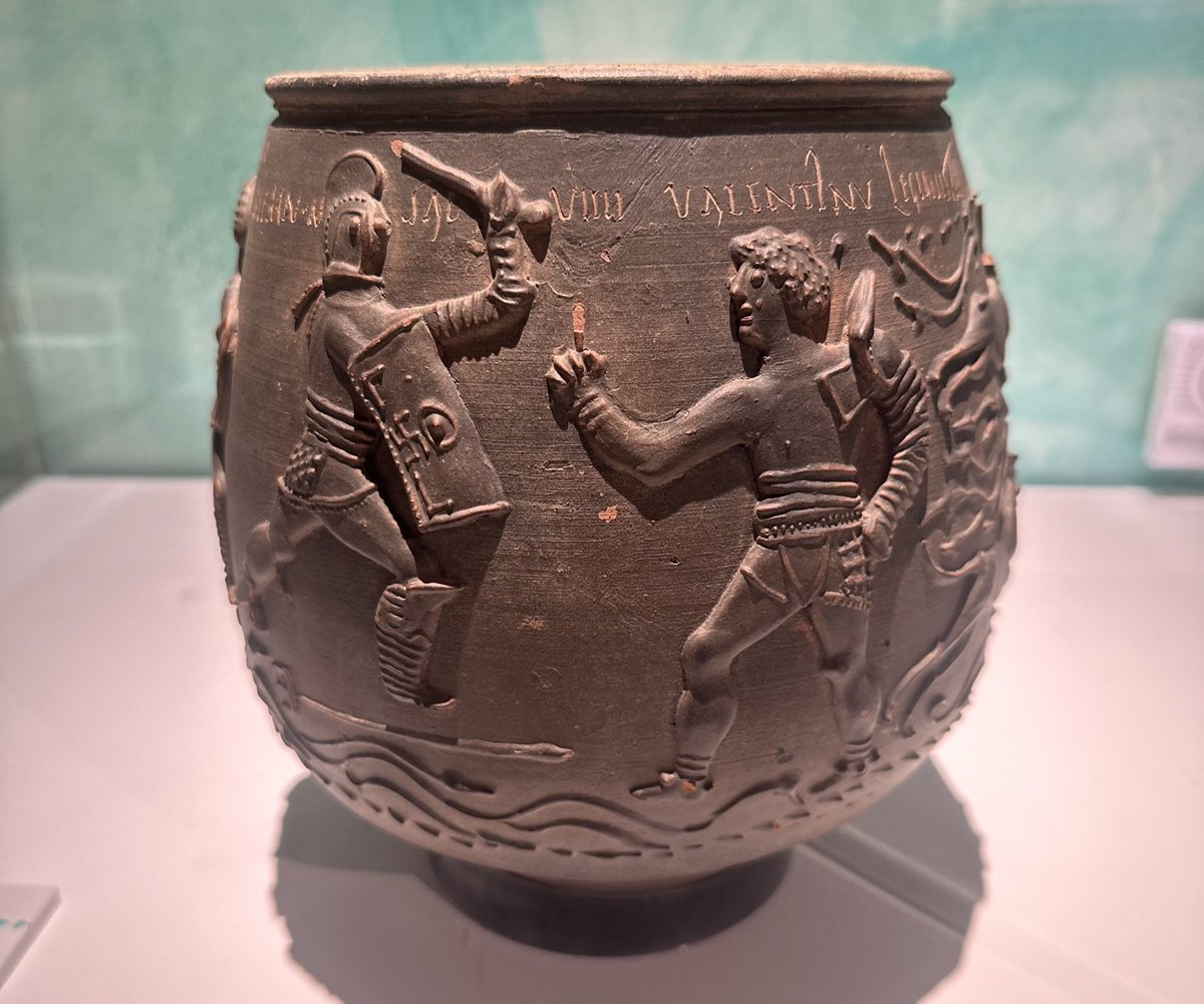 TimothyMedhurst's tweet photo. Didn’t expect to bump into an old friend in Carlisle @TullieCarlisle today! My fave Roman Artefact displayed in any museum, The Colchester Vase🏺

As the name suggests, the pot was excavated in Colchester (Essex) in the mid 1800’s, a fine and important example of Roman pottery 🔍 https://t.co/BNoFcXch7W