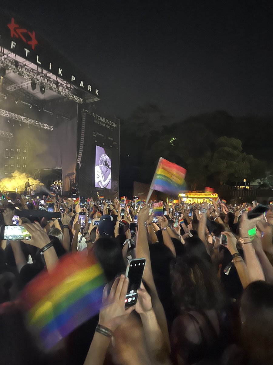 haroldishabit's tweet photo. this was my louis show in a HOMOPHOBIC COUNTRY so yeah if you think bringing pride flags to a louis show is disrespectful YOU are the problem https://t.co/TnOsrSWGzU