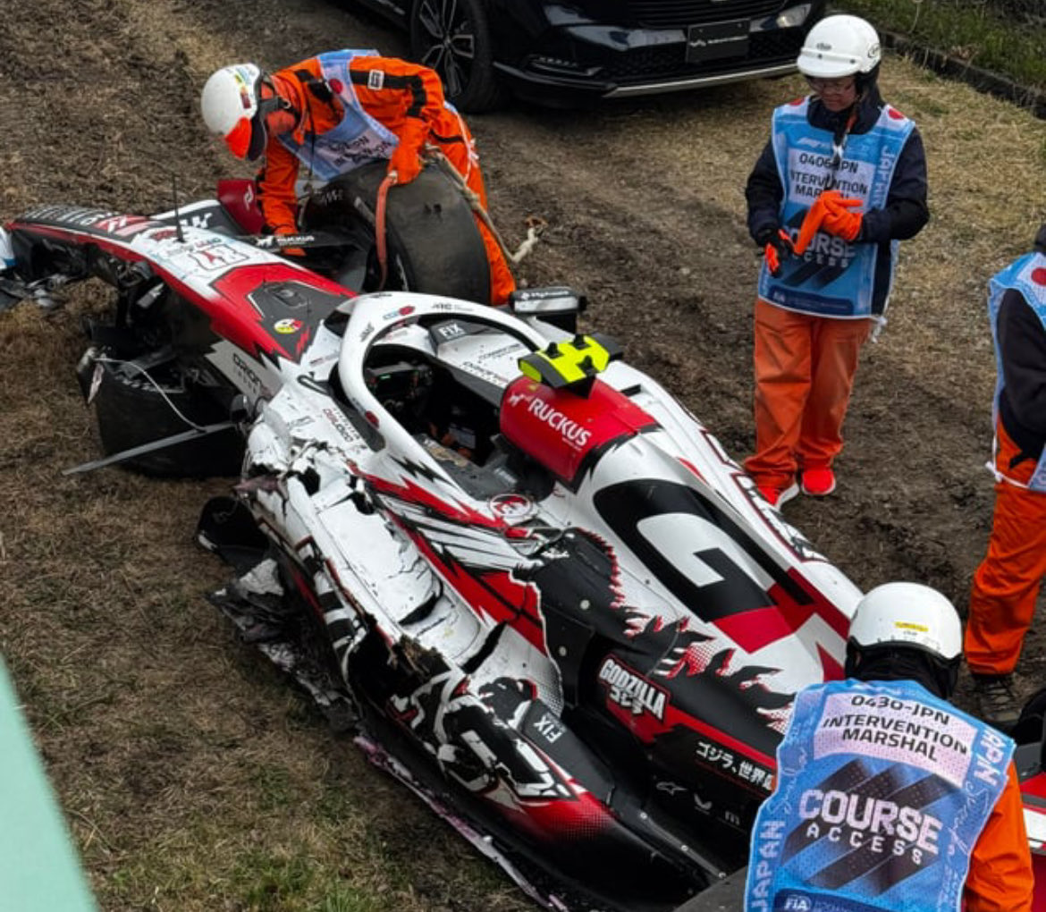 PodiumPress_'s tweet photo. 🚨 BREAKING: FIA responds to Oliver Bearman's terrifying 50G crash at the 2026 Japanese Grand Prix, admitting high closing speeds from new power unit regs played a key role.

The governing body has issued an official statement acknowledging the incident and confirming urgent April meetings with teams, manufacturers, drivers & FOM to review energy management and potential refinements — stressing safety remains priority, but no knee-jerk changes yet.

Bearman walked away with a knee contusion (no fractures) after swerving to avoid Franco Colapinto, hitting massive speed delta never seen before in F1.

GPDA director Carlos Sainz warns: "We warned the FIA this would happen... Imagine this on the walls in Baku, Singapore or Vegas. Racing is not OK."

Bearman added: Drivers had flagged the risks — this was an "unfortunate result" of the regs.

#F1 #JapaneseGP #F12026 #OllieBearman