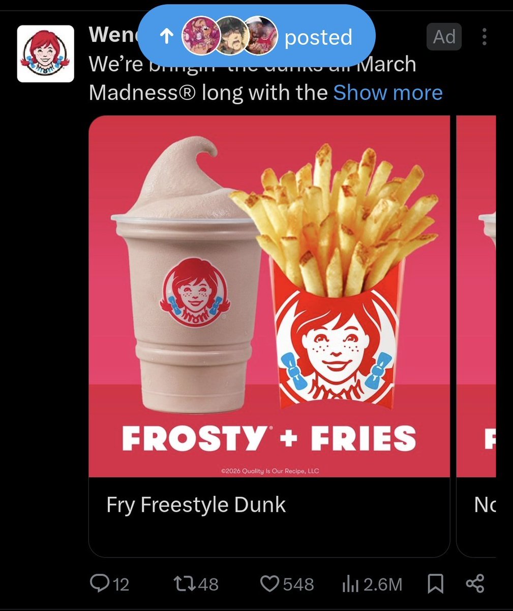 Klobeans's tweet photo. Scrolling just to read all the Trigun Stargaze content to the point where I even see Vash and Knives in this Wendy's ad. https://t.co/8TmTYYtLzv