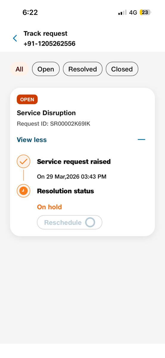 I_AmShashi's tweet photo. @JioCare As of now I am getting onhold status; on clicking reschedule, today's slots are not available. Previously I was assigned todays 5-6 and automatically 9.45 -10.45 then it changed to onHold.   Tomorrow i am not available and no one  is picking calls. Please help https://t.co/bWLeicpuRl