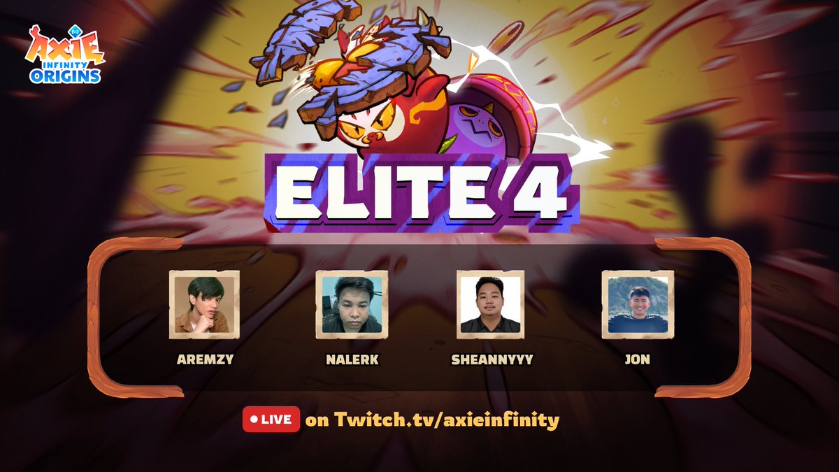 P2E_Space's tweet image. Watch AREMZY, NALERK, SHEANNYYY, and JON battle it out for the Season 16 title!
Don’t miss the legendary Origin Axie giveaway to the champ. 🐾✨
Live now: 📺 twitch.tv/axieinfinity
#Axie #CryptoGaming #Elite4 #Origins #NFTGaming #GamingCommunity