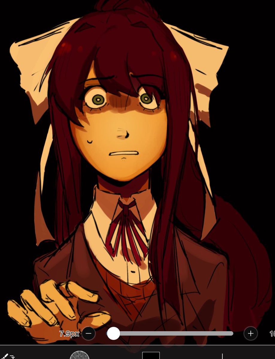Iamnotverywei's tweet photo. Whay the fuck is she doing #ddlc https://t.co/3CxBXM2oSC