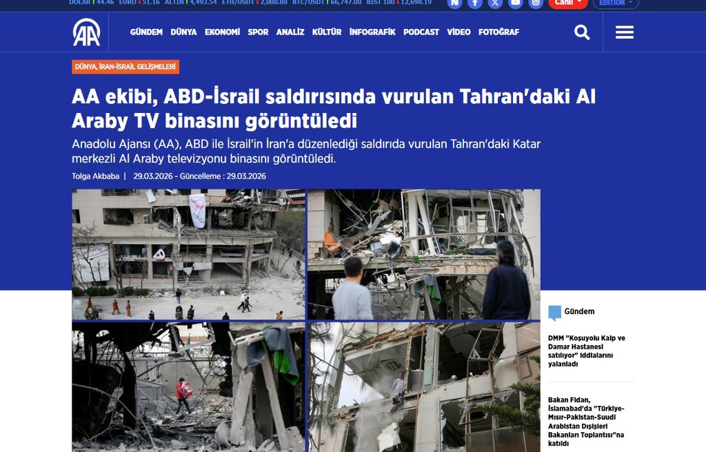 Awsaj_Gaza's tweet photo. متابعة واسعة على الوكالات الإخبارية العالمية الكبرى لخبر استهداف التلفزيون العربي في طهران.
اهتمام وسائل الإعلام في طهران وتل أبيب إضافة للوكالات يرسل لنا في غرفة الأخبار ومكاتب التلفزيون العربي @AlarabyTVمؤشرات جديدة على المكانة التي نتقدم لها بفضل تغطيتنا الإخبارية. https://t.co/P6ggY1Tqzr