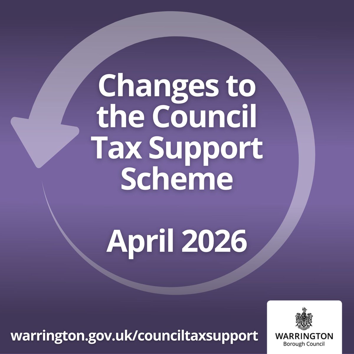 WarringtonBC's tweet photo. 📢 Changes to Council Tax Support from 1 April 2026
• Working‑age customers will need to pay at least 22% of their Council Tax
• The capital (savings) limit will reduce from £16,000 → £6,000
More info 👇
https://t.co/UIPh5kTyaf https://t.co/rsFklg5gRH