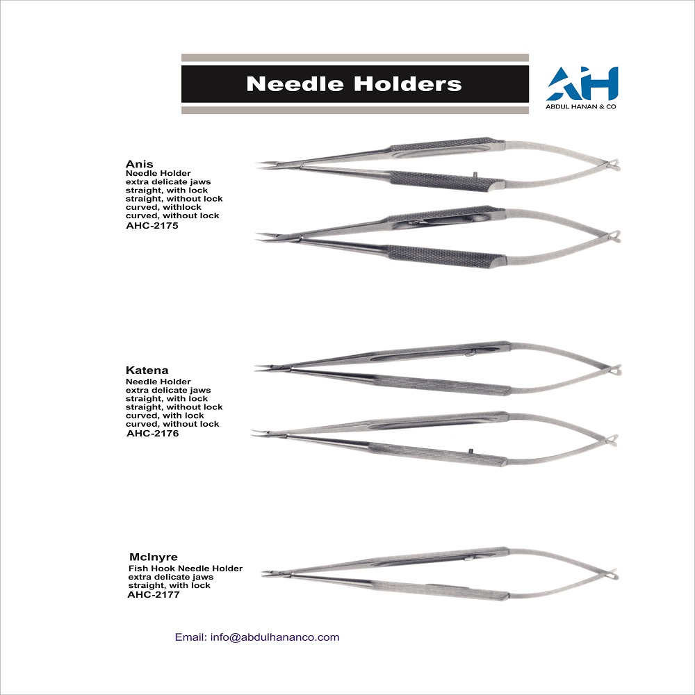 AbdulHananCo's tweet image. Needle Holders,
High-quality #ophthalmic #surgical #instruments by Abdul Hanan &amp;amp; Company.

📩 Importers &amp;amp; #buyers, contact us:
abdulhanancompany@gmail.com
🌐 abdulhananco.com

#abdulhanancompany #ophthalmology #needleholder #eyedoctor
#تجميل_الجفون