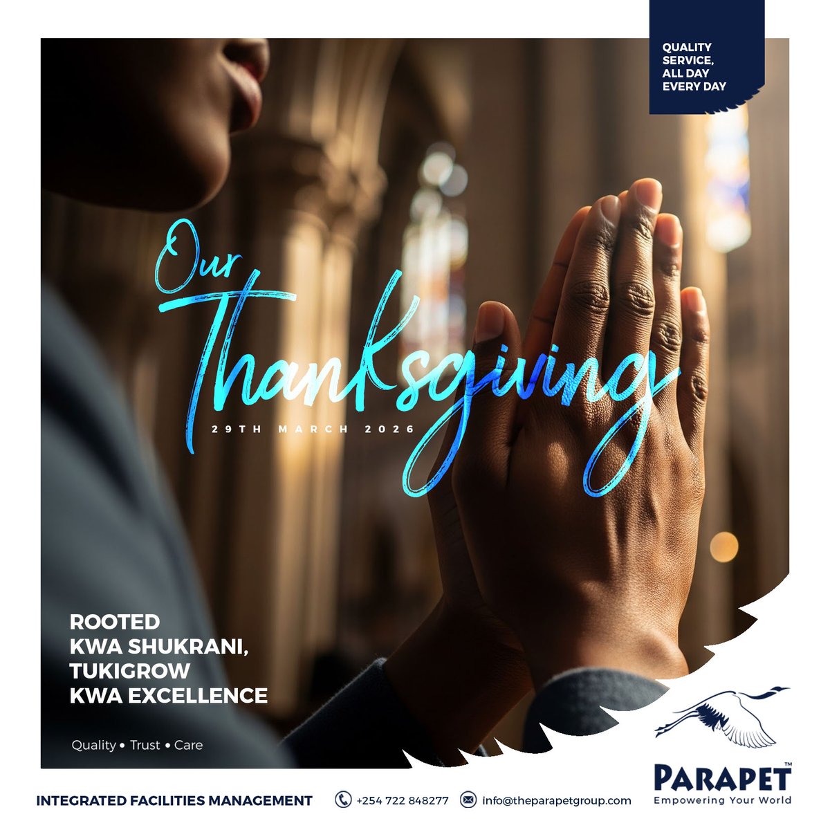 ParapetGroup's tweet image. As we reflect on the journey, we remain grateful for how far God has brought us and hopeful for where He is taking us.  

Live link: Join us. youtube.com/live/N6bF5BjAz… 

Tukigrow kwa Excellence.  

#ThanksGiving #EmpoweringYourWorld