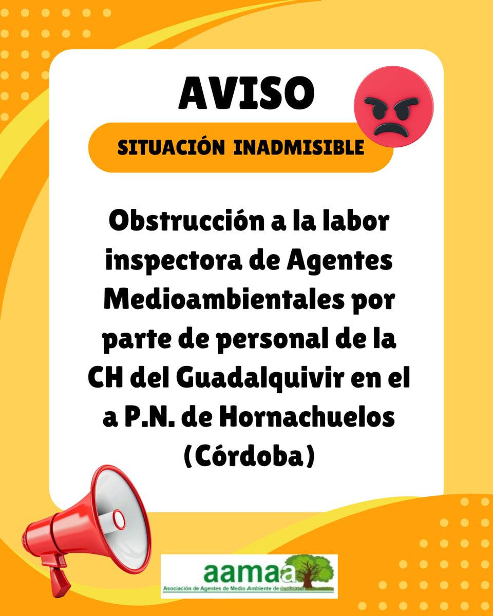 aamaa_es's tweet image. #Hilo 1/3 Desde la Asociación consideramos inadmisible que se esté produciendo una situación de falta de reconocimiento de autoridad de los #AgentesMedioambientales.

En dos ocasiones consecutivas, se ha impedido el acceso, por parte de personal de la @chguadalquivir...