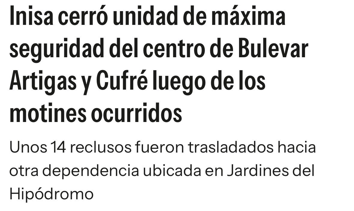 “INISA”

Porque luego de los motines de los días anteriores decidió cerrar la unidad de “máxima seguridad” y trasladar a los 14 que quedaban 

Al final era de mínima seguridad