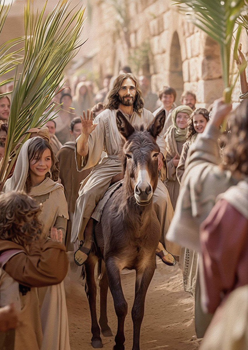 desireerugani's tweet photo. Eles não sabiam exatamente o que viria.
Mas sentiram que algo grande estava acontecendo.

Jesus entra em Jerusalém…
Não em um cavalo de guerra.
Não com exércitos.
Mas em um jumento…
Com humildade.
Com amor.

As pessoas colocavam ramos no chão.
Gritavam “Hosana!”
Celebravam o Rei…

Mas poucos dias depois…
A multidão mudaria.
O louvor viraria silêncio.
E o caminho levaria à cruz.

E mesmo assim…
Ele entrou.

Porque sabia que o amor exige coragem.
Que a redenção exige sacrifício.
E que depois da cruz… viria a esperança.

🌿 Hoje é um dia para lembrar:
Mesmo quando o caminho é difícil…
Mesmo quando não entendemos tudo…
Deus continua entrando… silenciosamente…
na nossa história.

Hosana nas alturas.
Que a paz, a fé e a esperança entrem também no seu coração hoje.