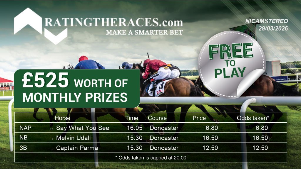 nicamstereo's tweet photo. My #RTRNaps are:

Say What You See @ 16:05
Melvin Udall @ 15:30
Captain Parma @ 15:30

Sponsored by @RatingTheRaces - Enter for FREE here: https://t.co/W9TCOJwy40 https://t.co/KwhjhEqinK