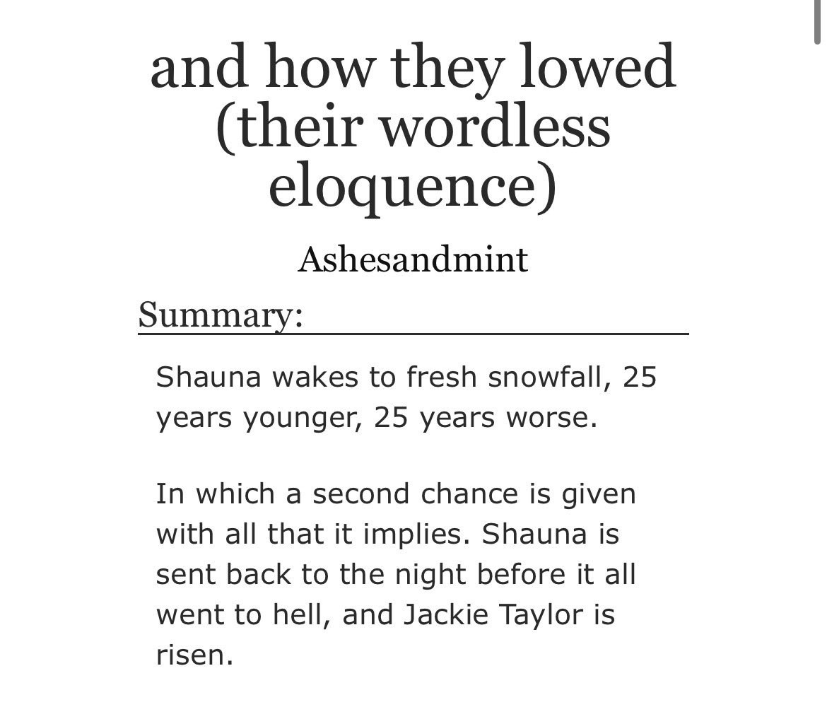 JackieShauna Fic of the Day tweet media
