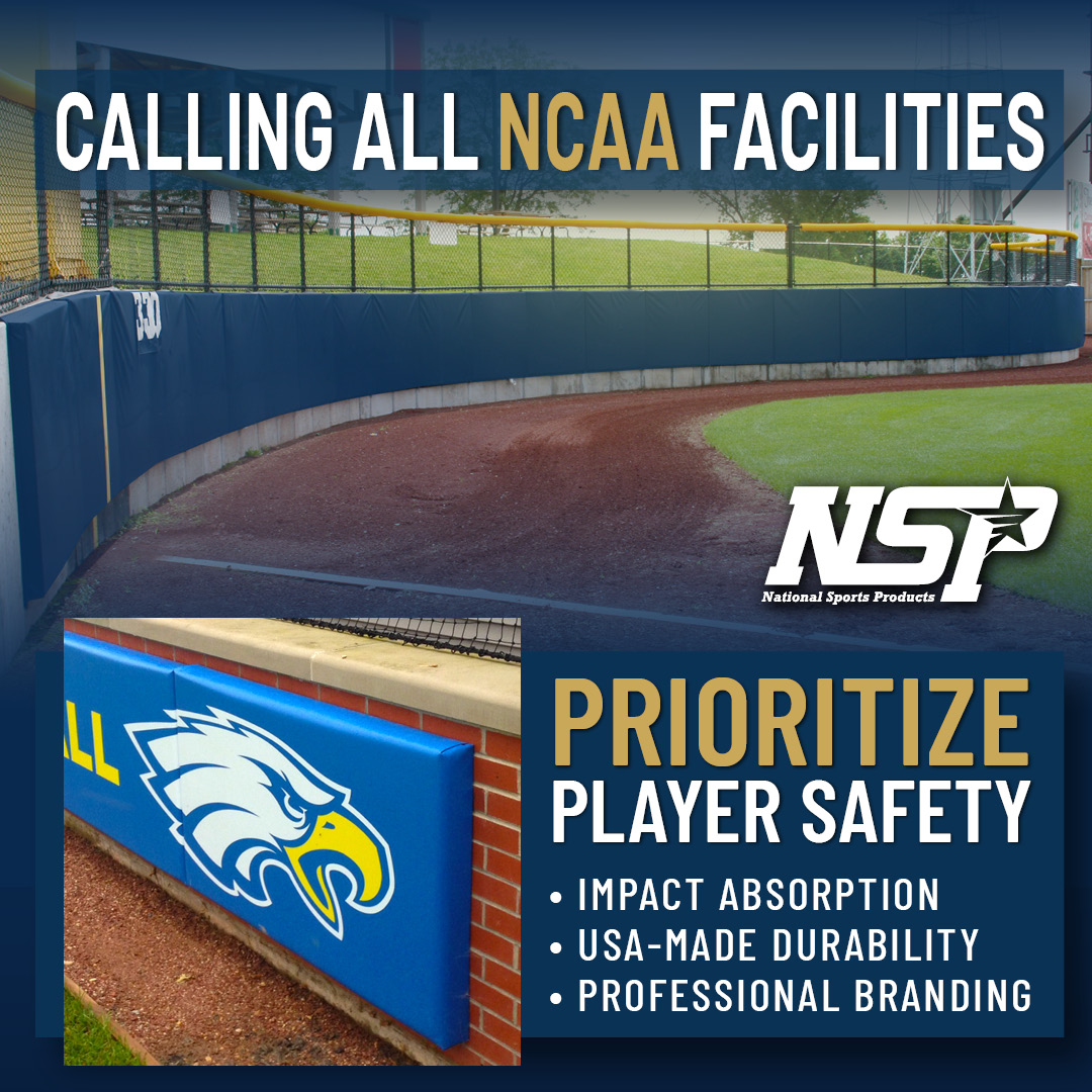 NationalSportsP's tweet photo. We’ve broken down everything you need to know about these changes and the benefits of upgrading your field's protection. 
 Read the full story here: 🔗 https://t.co/Q1TRTUeYov
#DouglasSports #SportsFacility #CustomPadding #NCAA https://t.co/6It4SH26YQ