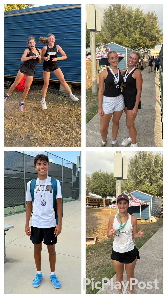 DHSWolvesTennis's tweet photo. Varsity brings home some hardware from the Debbie Cook Classic! Congratulations 
Beth/Maxx 🥈 
Alexa/Greenley 🥉 
Rudy 🥉 
Camryn Consolation Champion 
@dhs_looney @jeffstracener @BuildThePack https://t.co/diXGTGDNoJ