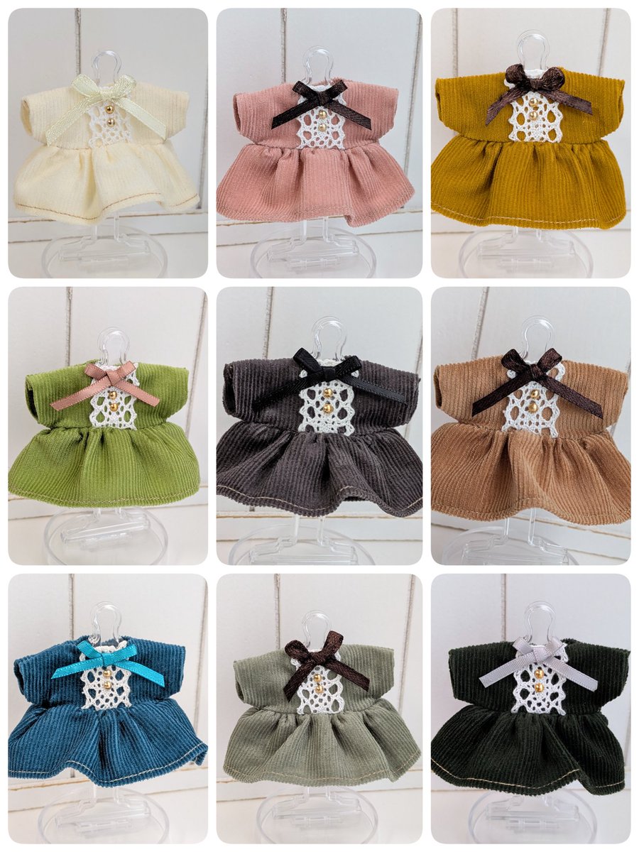 ꫛꫀꪝ✧‧˚
🐰ぷにみお向け
コーデュロイワンピ(17色)

ぷにちゃんに合うようにミリ単位で型紙を微調整しました🙌❤️
【4/12(日)まで】受注いたします！
お好きな色が見つかりますように🥳
#ぷにみお