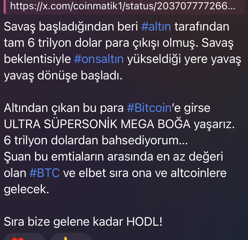 Bazı fenomenler yeni tabirler üretiyor bu çok ilgimi çekti paylaşmak istedim :) Ultra süpersonik 😀😀

#btc #eth #kripto