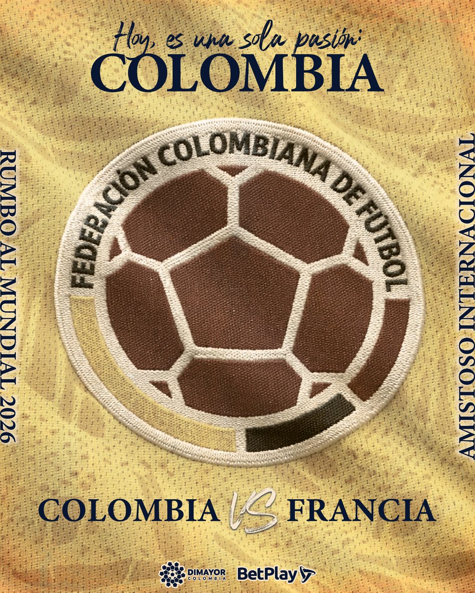 AtleticoFCSA's tweet photo. #ConLaTricolorPuesta🇨🇴⚽

🔝📸Hoy juega el equipo de todos, nuestra @FCFSeleccionCol en partido  de preparación para el  #Mundial2026🏆🇺🇸🇲🇽🇨🇦

#VamosColombia🇨🇴 
#Colombia🆚 #Francia https://t.co/IrQkTyui07