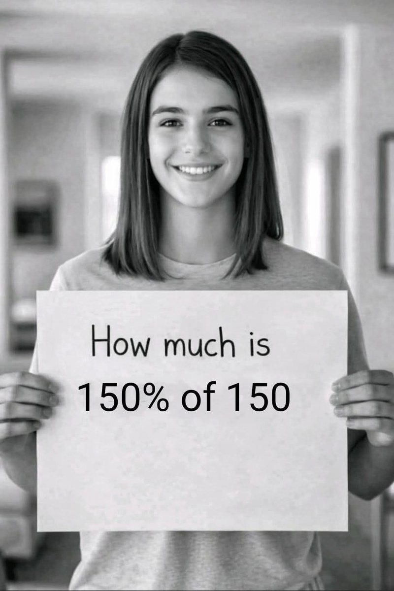Your IQ is on the line 🧠

How much is 150% of 150👈