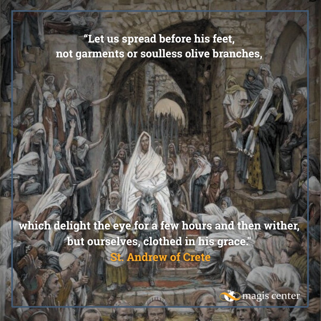 MagisCenter's tweet image. Jesus' entrance into Jerusalem was not for the sake of palms and praise. Instead of laying down a palm branch, Jesus asks us to lay down our lives.  It will soon be time to walk with Jesus, but remember that with the Cross comes the Resurrection. 

#catholic #lent #reseurrection