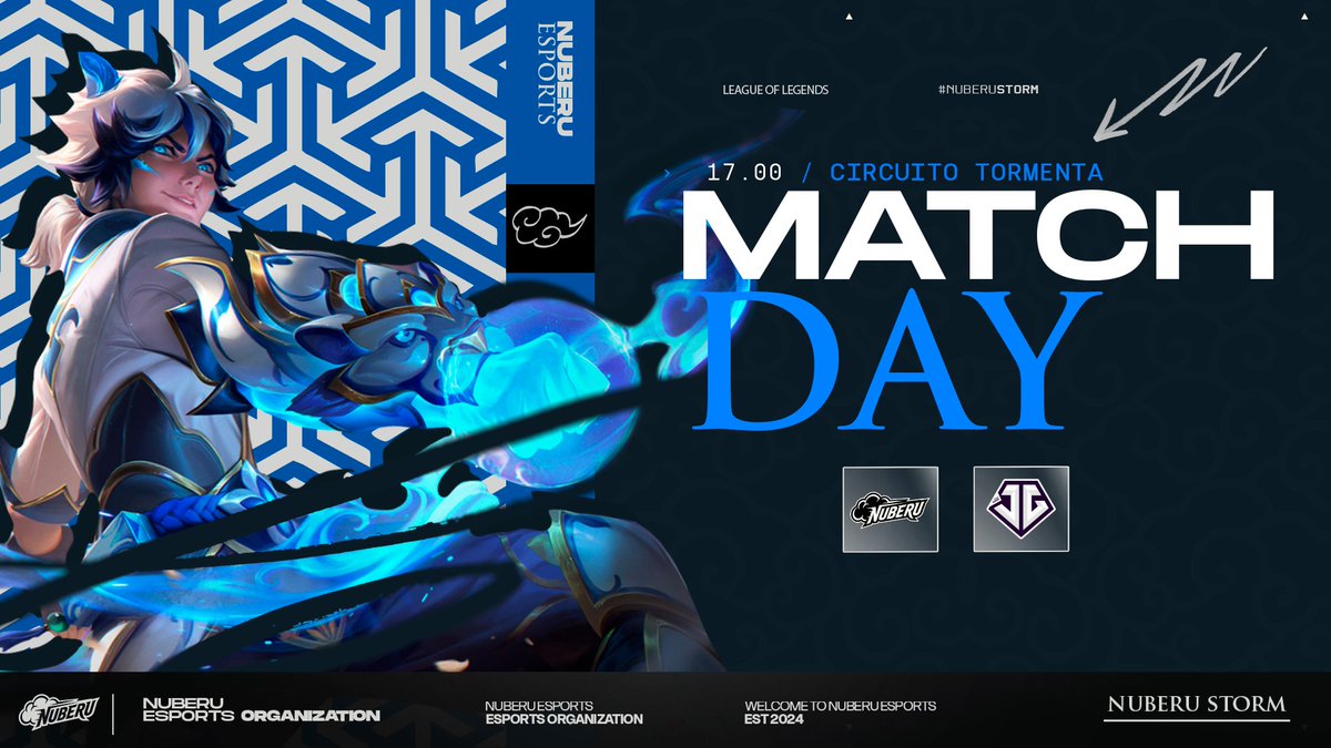 Nuberu_'s tweet photo. ☁️⚡ MATCHDAY

Hoy hacemos nuestro debut en @SomosLaTormenta con nuestro otro equipo Nuberu Galerna. 

Nos enfrentaremos a Cyclon Gaming.

Vamos con todo.

⏰ | 17:00
🏆 | @SomosLaTormenta
#NuberuStorm https://t.co/yl790FUMcH