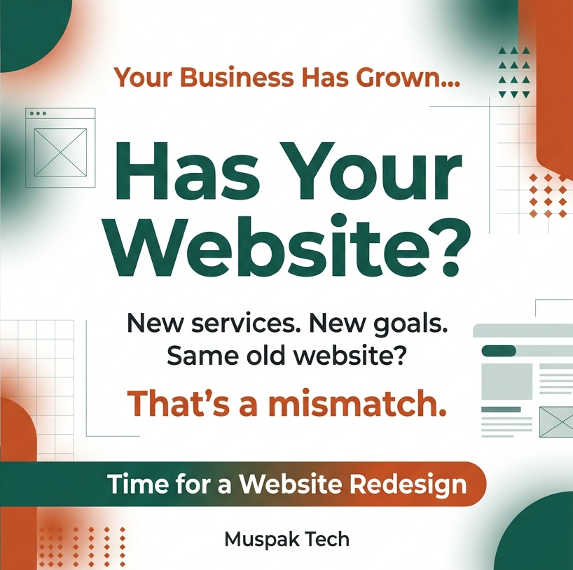 muspaktech's tweet photo. Business grew.
Website didn’t?
Time to fix that. https://t.co/MaS6jlykwC