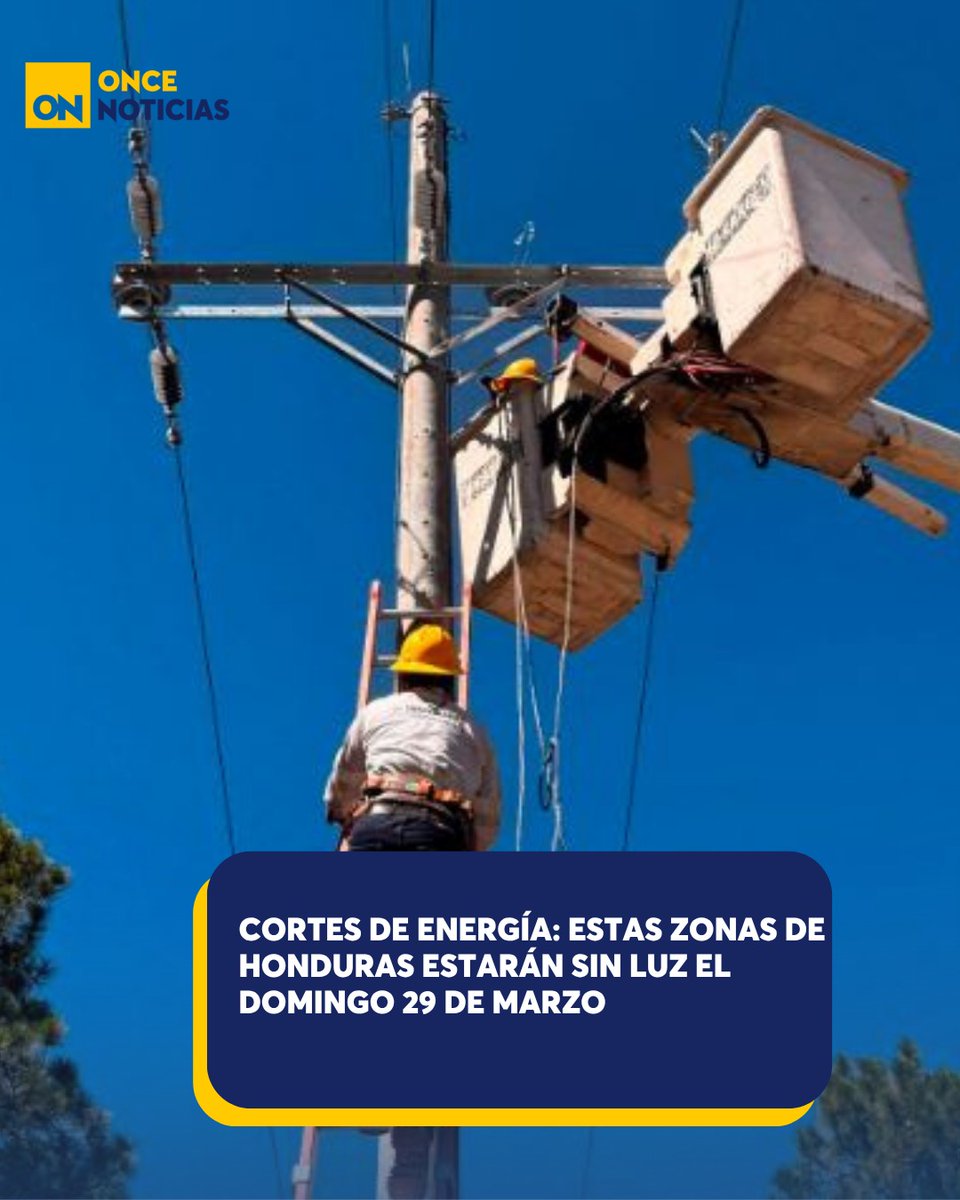 11_Noticias's tweet photo. ⚡ ¿Qué zonas de Honduras tendrán mantenimientos energéticos? Verifica aquí si estarán en tu hogar sin luz este domingo 29 de marzo. 👉
https://t.co/MZ2OsnYC5q
#CortesdeEnergía #domingo29 #Marzo #Calenadario #Honduras #ENEE https://t.co/5T4PeoEXC0