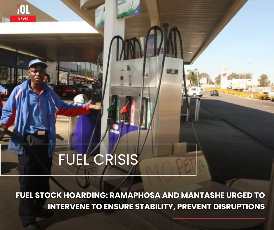 IOL's tweet image. Fuel stock hoarding sparks urgent calls for Ramaphosa and Mantashe to intervene. Stakeholders warn of instability and disruptions, urging swift government action to protect supply and ensure accountability.
#news #fuel #crisis #energy #security
Read on tinyurl.com/295sxjze