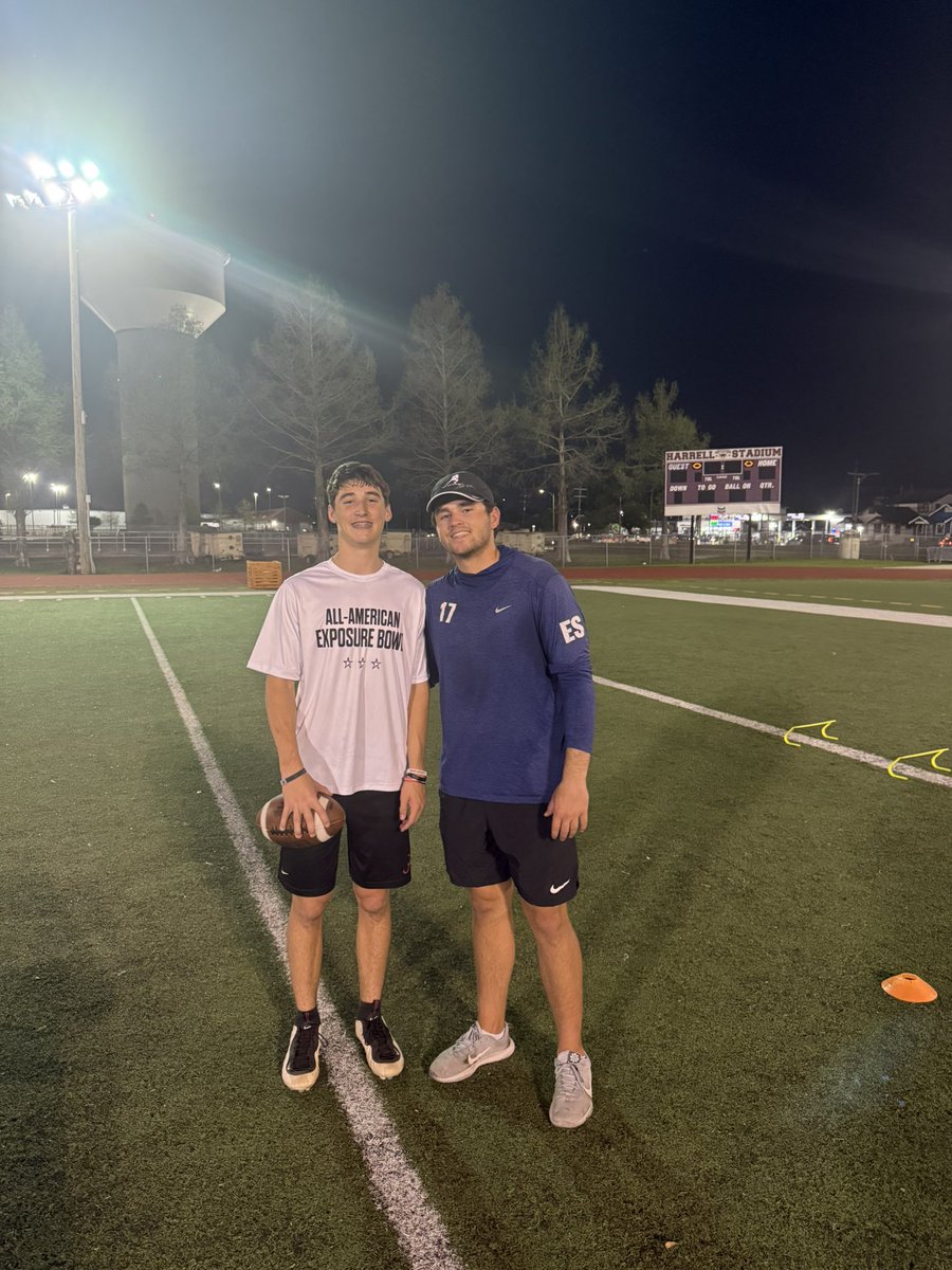TCarsonBerry's tweet photo. Got the privilege to train with @QBC_NewOrleans this weekend and compete at @UANextFootball 

@Beasley__F @bradyooten7 @CoachPcheck @CoachRossNCSA 
@Elite11 @Rivals @QBHitList @CoachSark @milwee4 @C_Dukes11 @QBsWork16 @Deriqking__ @McKenzieMil10 https://t.co/iiewDRccj6