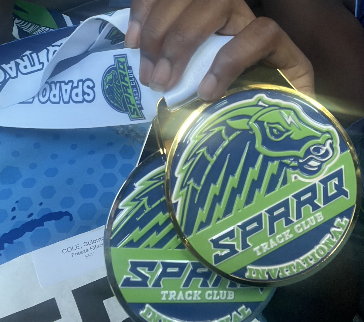 SolomanSc3's tweet photo. Ran AAU yesterday medal twice clocked an 11.05! 100m https://t.co/gEn3cGvggu